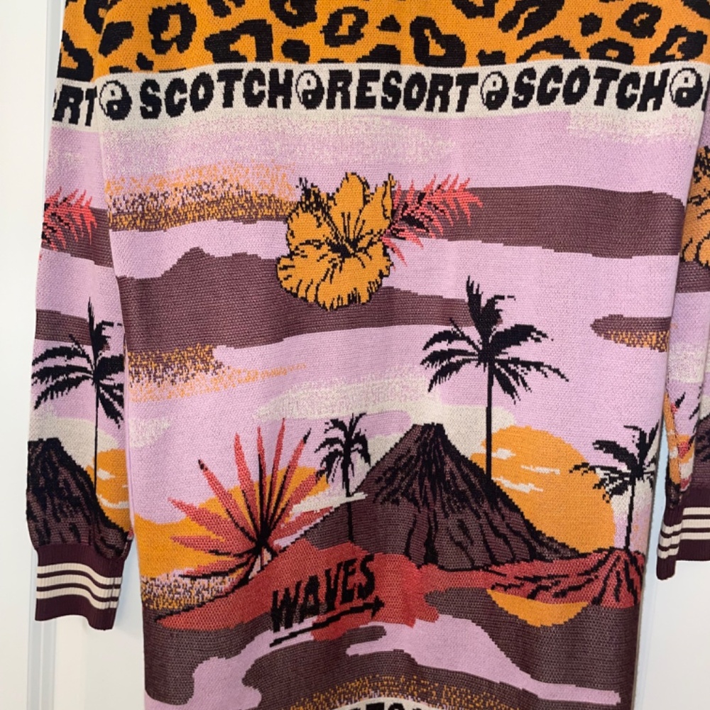 SCOTCH & SODA Avie Long Cardigan Duster Leopard Tropic Size S - Picture 8 of 13